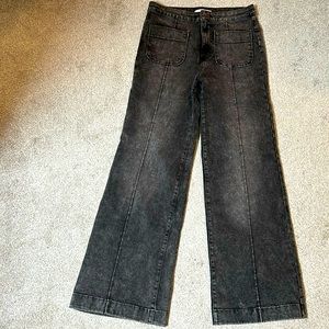 Size 6 dark gray wide leg jeans by Lauren Conrad.